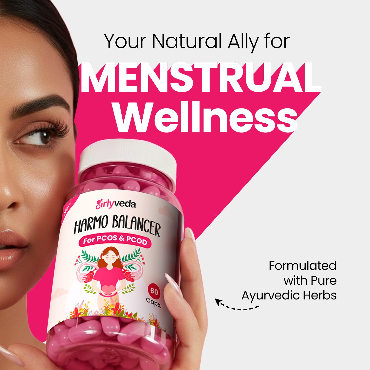 Girlyveda Harmo Balancer | Ayurvedic Support for Hormone Balance |60 Caps