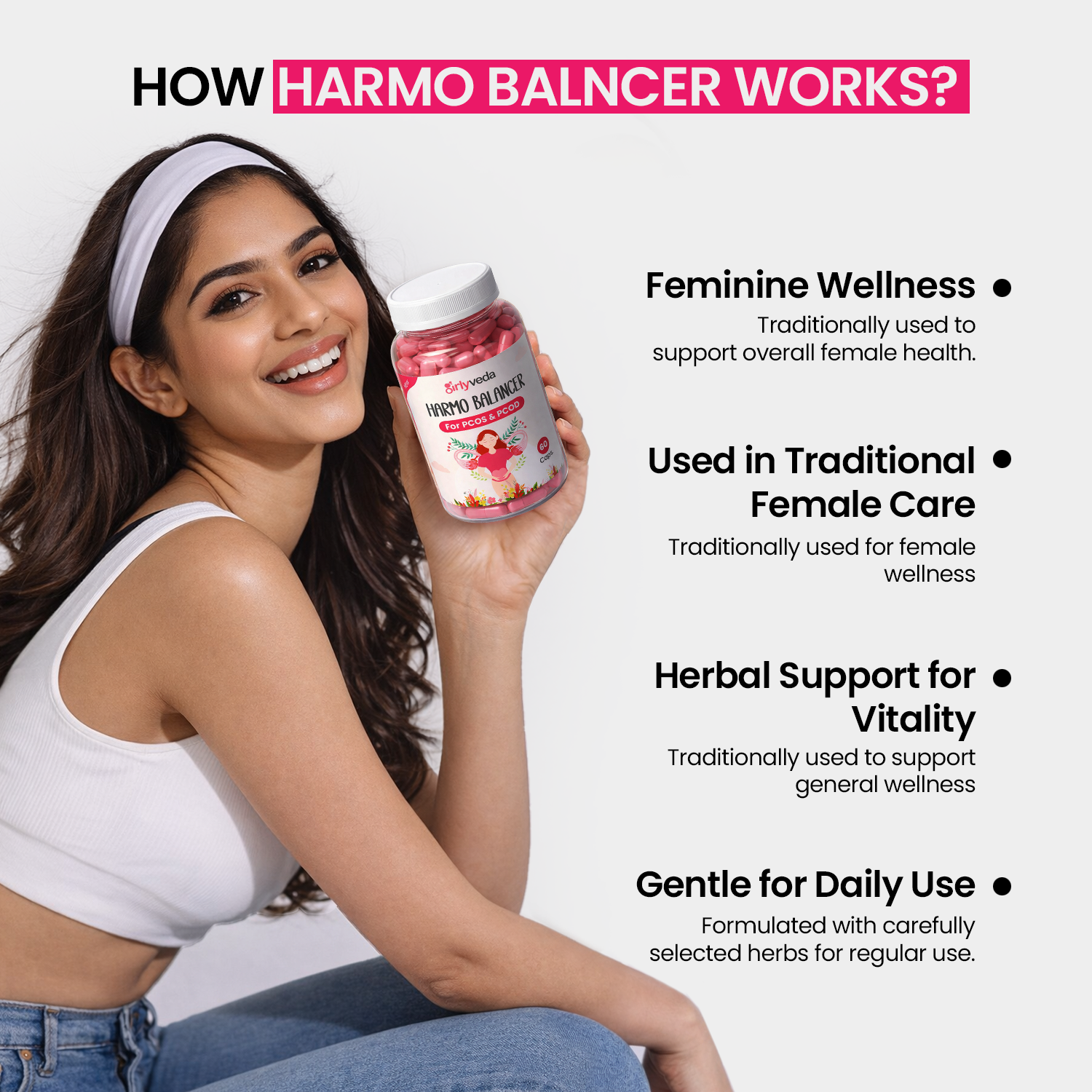 Girlyveda Harmo Balancer | Ayurvedic Support for Hormone Balance |60 Caps