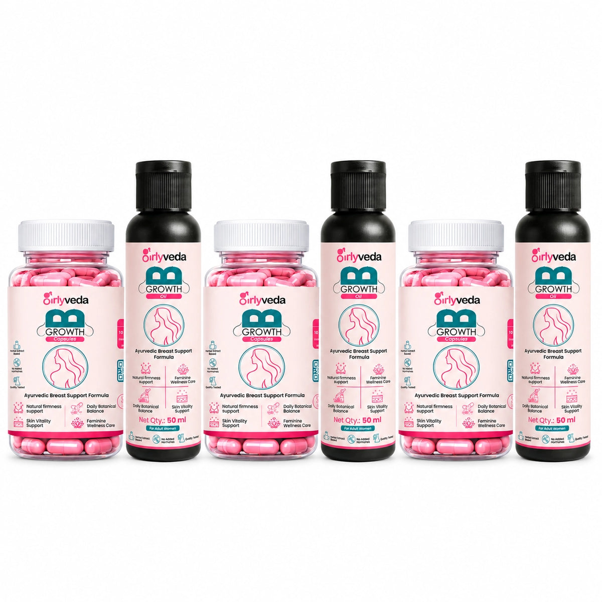 B-Growth Combo — Ayurvedic Breast Nourishment Capsule + Herbal Firming Oil