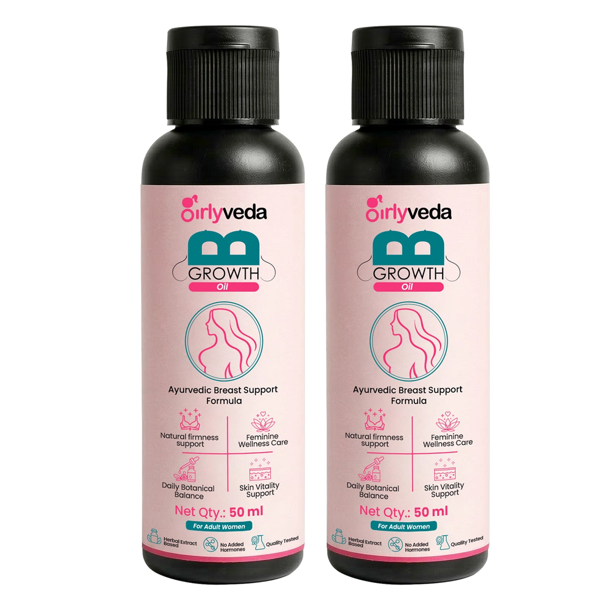Girlyveda B-Growth Oil | Ayurvedic Breast Massage Oil for Daily Care & Nourishment