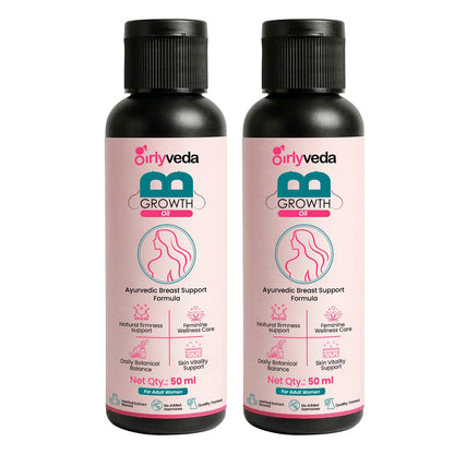 Girlyveda B-Growth Oil | Ayurvedic Breast Massage Oil for Daily Care & Nourishment